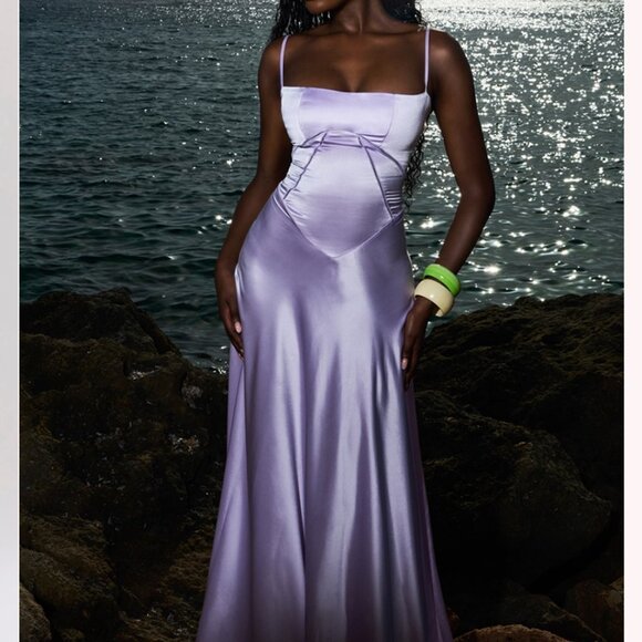 House of CB Orchid lace up maxi dress ~ Anabella - Picture 2 of 3